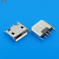 JCD 20 шт. 5 Pin Плоский Рот MICRO USB вертикальный 5pin 180 градусов Разъем для мобильного телефона мини-джек 5 P Прямой разъем