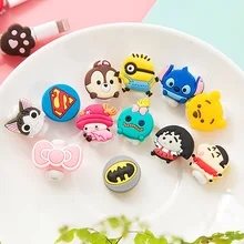 5pcs/lot Cartoon USB Cable Earphone Protector headphones line saver For Mobile phone charging line data cable protection