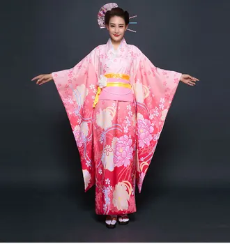 

New Party Cosplay Cotume Japanese Kimono Women Yukata Traditional Japanese Kimonos Female Bathrobe Japanese Ancient Clothes 0117