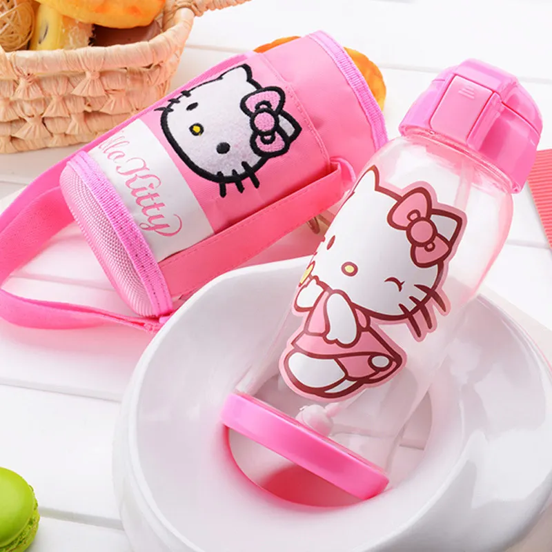 RUIDA, детская Милая мультяшная бутылка для воды, животное, овца, обезьяна, стеклянная бутылка для воды, Портативные подарки, детские бутылки для напитков GL56 - Цвет: pinkcat
