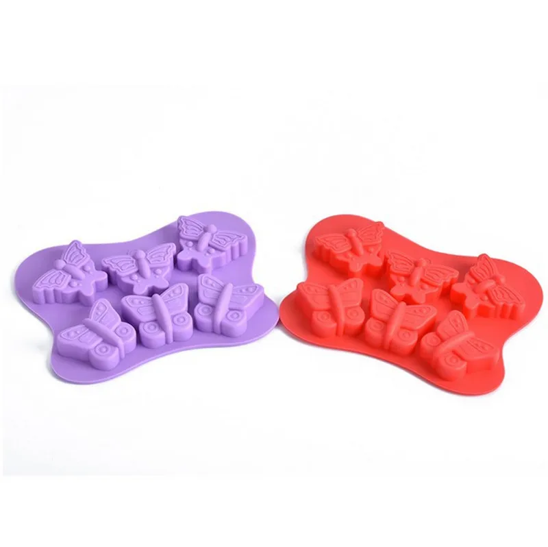 1 шт. форма для мыла ручной работы с шестью отверстиями|butterfly cake molds|silicone moldhandmade soap
