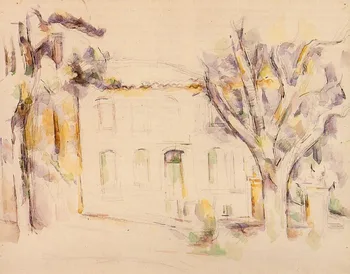 

100% hand made Oil Painting Reproduction on linen canvas, house-in-provence by paul Cezanne,landscape oil paintings