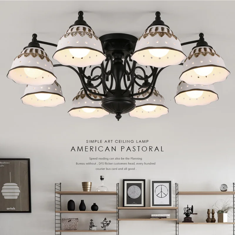 

Ceiling Lights Restaurant of Villages with Suction Roof Art and Ceramic Lighting Suspends the Living Room