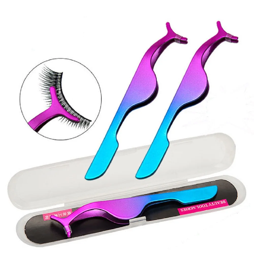 

False Eyelashes Curler Extension Applicator Remover Clip Tweezers Nipper Stainless Steel Tools Makeup with box
