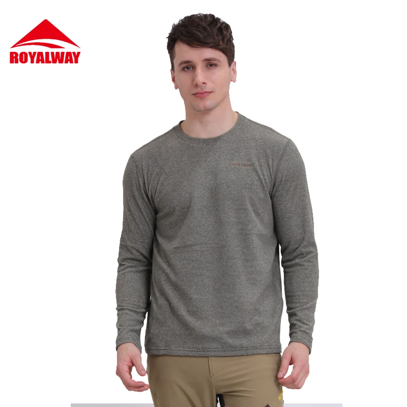 

ROYALWAY Men Hking T shirt Quick Dry Breathable Anti-Pilling T Shirt New Outdoor Sport Running 2017 New Sprin#RFLM3259G