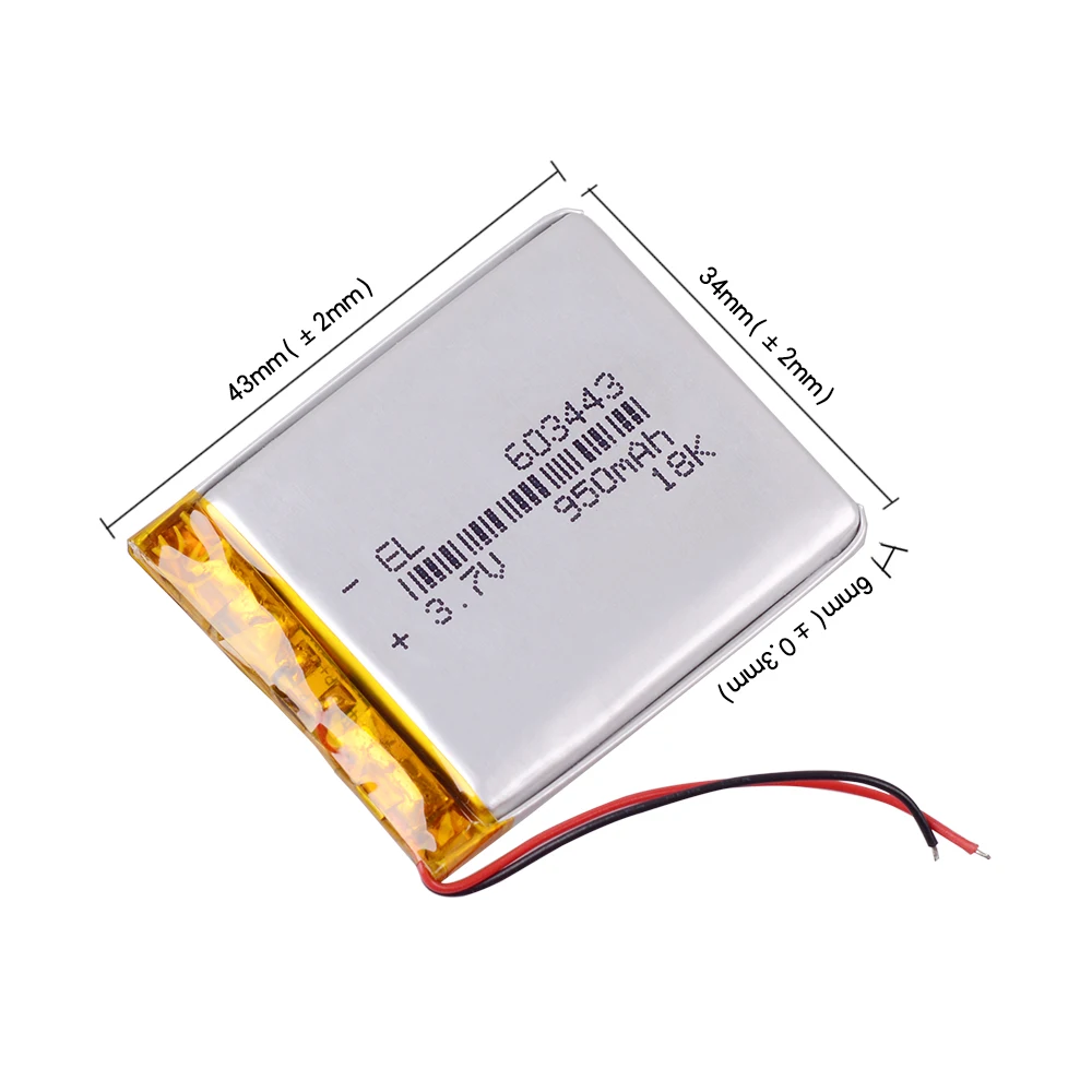 3 7 V 950mAh 603443 литий полимерный ионный аккумулятор для Mp3 MP4 GPS power bank электронная DVD