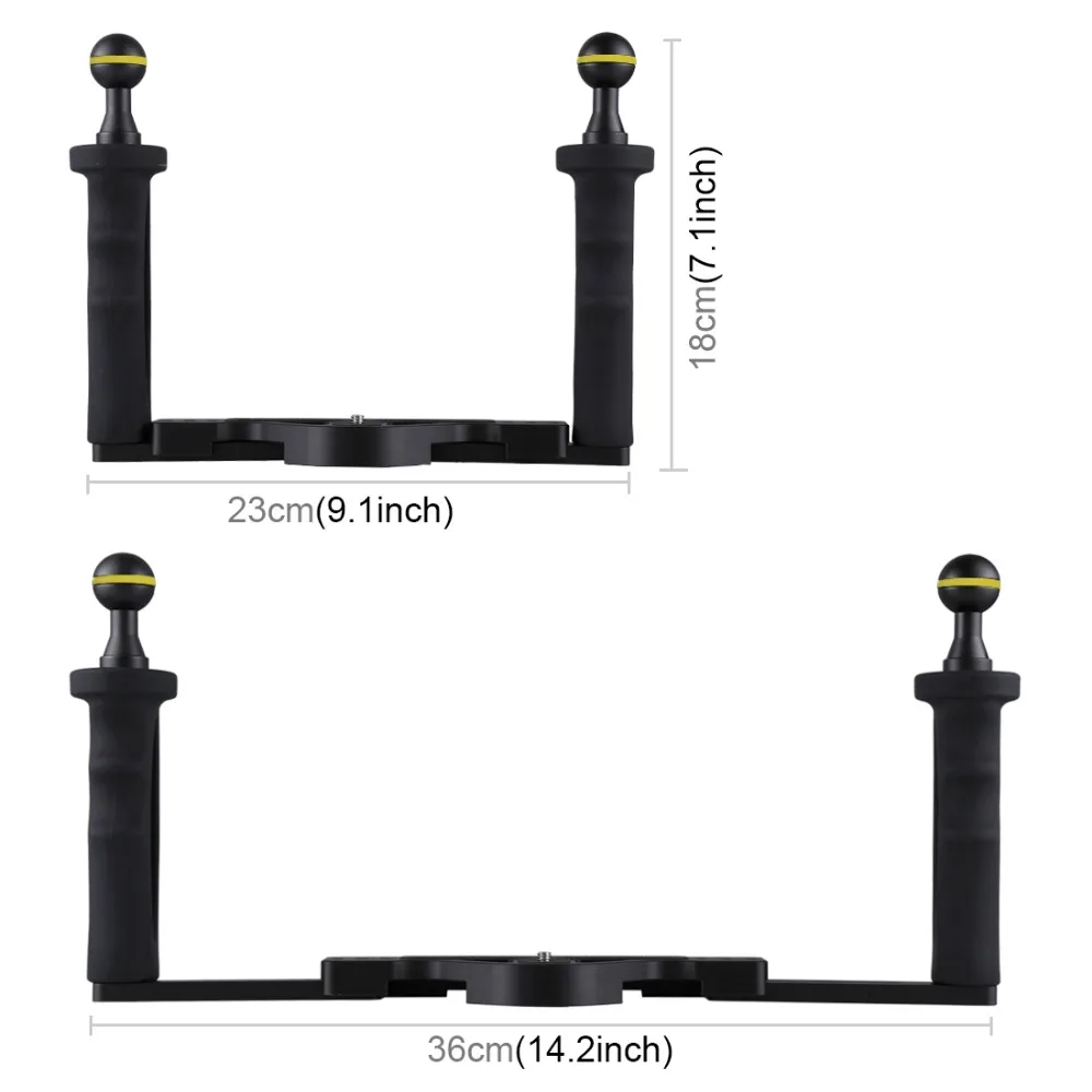  PULUZ Dual Handle Aluminium Tray Stabilizer Rig for Underwater Camera Housing Case Diving Camera Tr