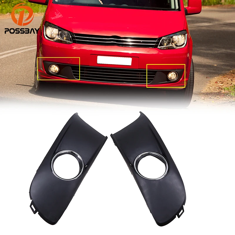 

POSSBAY Black Fog Light Cover Grille for VW Touran 2011 2012 2013 2014 2015 Facelift Front Lower Bumper Grills Auto Replacement