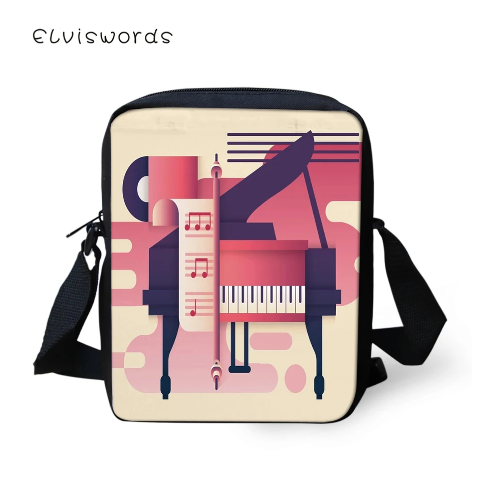 

ELVISWORDS Fashion Women's Messenger Bags Cartoon School Bus Pattern Woman Cross Body Bag Unicorn Horse Girls Mini Flaps Purse
