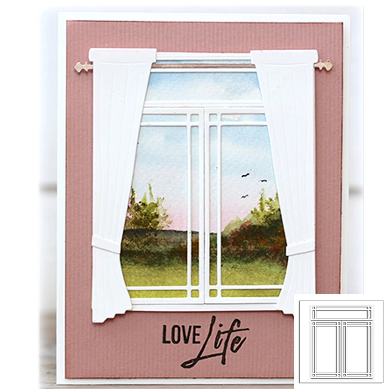 

Rectangle Window Background Shape Metal Cutting Dies Stencil For Scrapbooking Album Embossing Decorative DIY Handcraft Templates