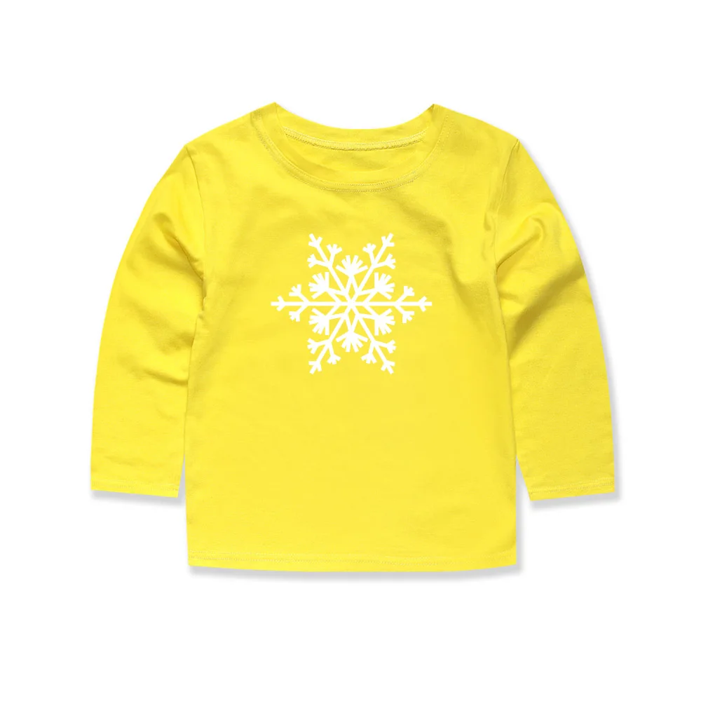 Little Bitty/ футболки для мальчиков, футболки для маленьких мальчиков со снежинками, детская одежда для девочек, футболки с длинными рукавами с изображением снежинок, топы для детей - Цвет: L-TTH3