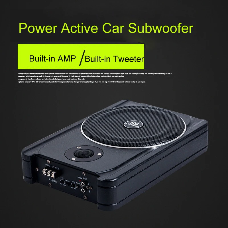 slimline subwoofer with built in amp