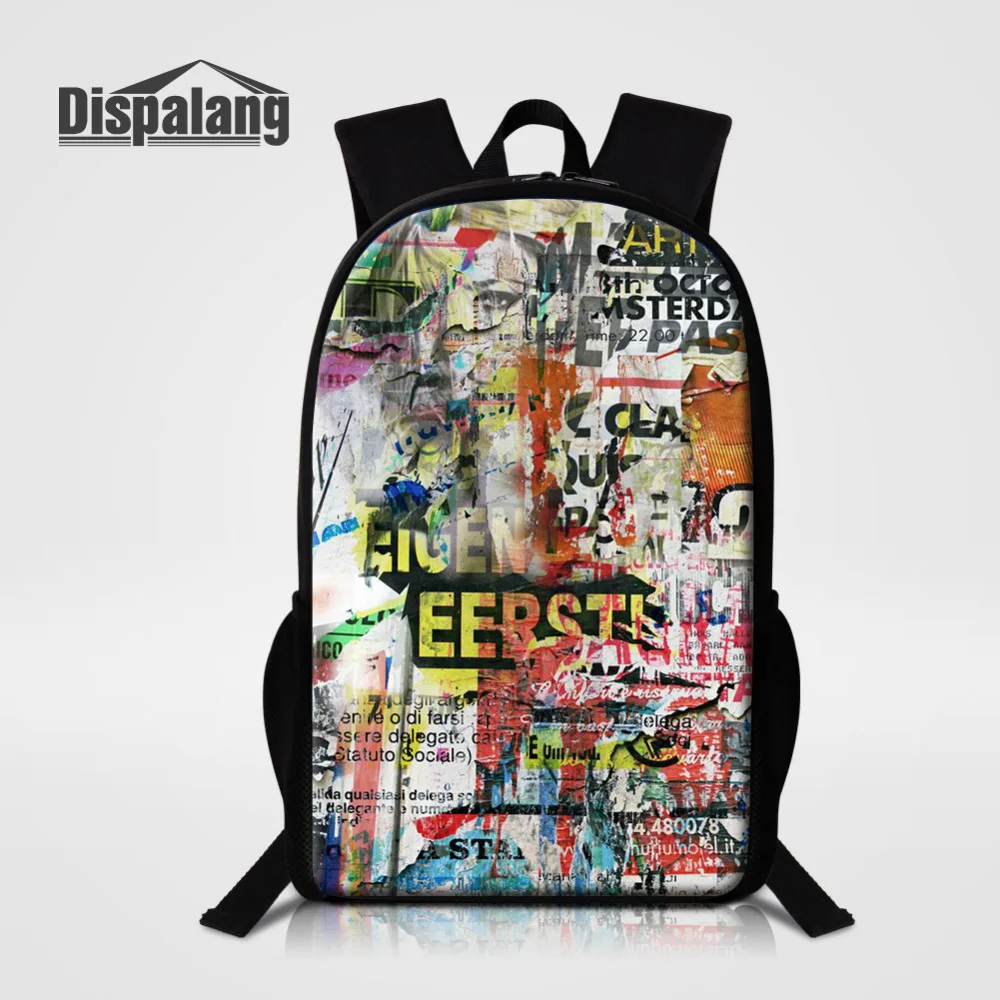 

Dispalang Poster Print School Bags For Girls Boys Graffiti Men Women Backpack Student Kids Bookbags Children Schoolbag Mochila