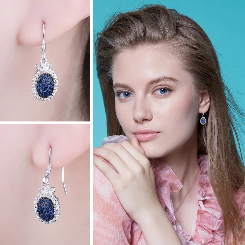 JewelryPalace создан синий шпинель проложить висячие серьги 925 пробы серебро красивый