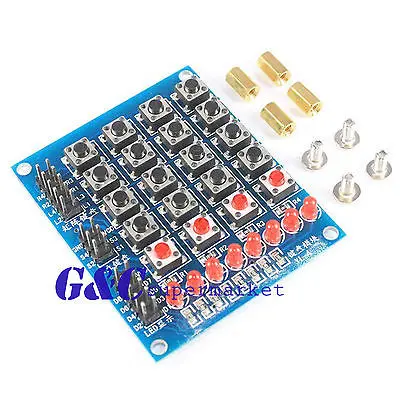 4x4 Keypad matrix keyboard buttons LED Marquee Independent keyboard