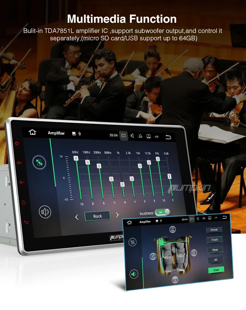 Excellent Pumpkin 2 Din 10.1