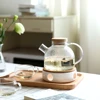 1L/1.8L Large Capacity Drinkware Glass Teapot Teaware Tea Pot Heat-Resistant Kettle Wooden Lid Home Office Coffee Bar Supplier ► Photo 1/6