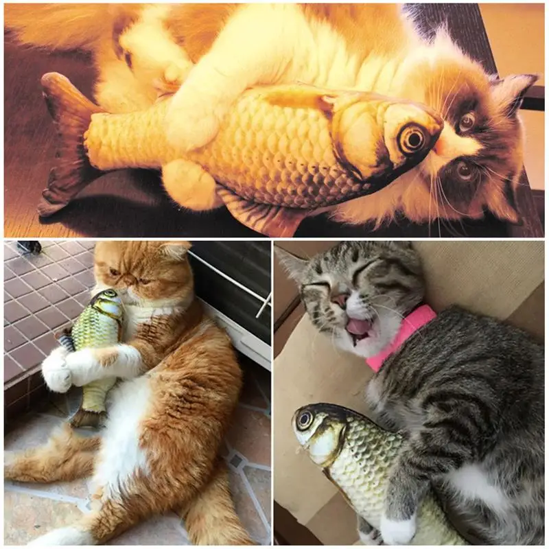 4 шт кошачья рыбка плюшевая 3D Карп рыбка в форме кошки игрушка симпатичная имитация рыбка играющая игрушка кошачья Рыбка Мягкая подушка игрушки для домашних животных поставки