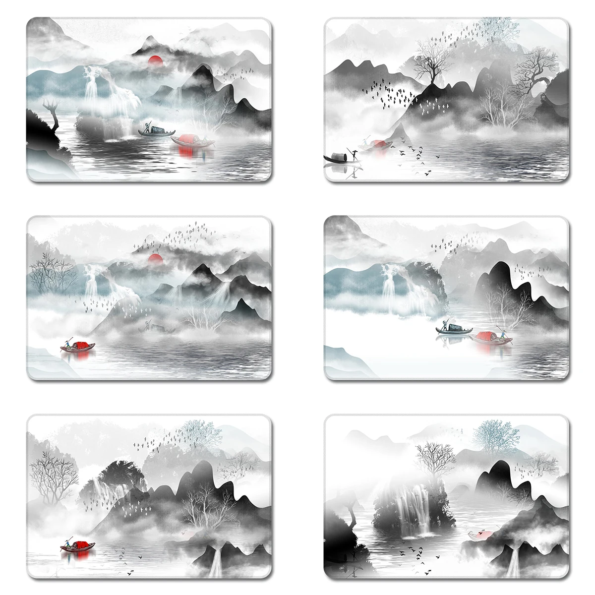 

Eastern Chinese Landscape Ink Painting Cool Designs Nature Rubber Table Mouse Pad Laptop Computer Enclosure Mousepad Mat