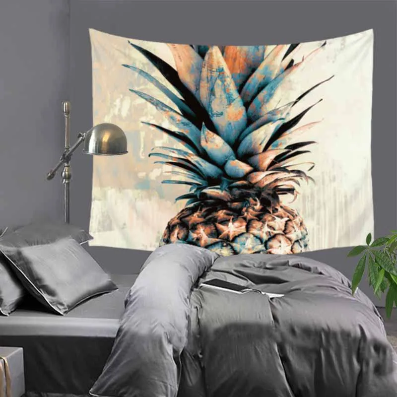 

51x60" Nordic art painting pineapple tapestry hippie mandala wall hanging Bohemian bedspread dorm decor tapestries carpet LZE22