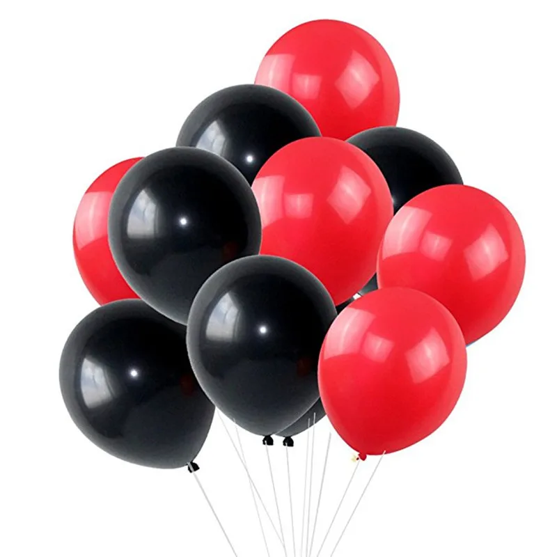 

12pcs/ lot 10inch latex balloons / Mickey themed evening decors black yellow red balloon Baby Shower first birthday Party