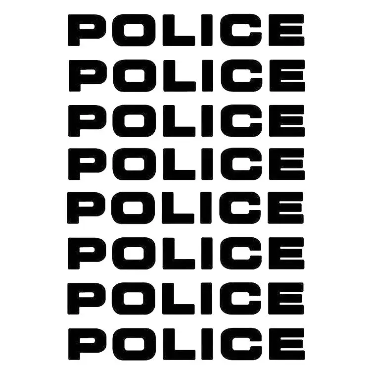 

8pcs/lot Car-styling Car Decals POLICE Reflective Car Stickers Decals Motorcycle Decorative Personality Car Styling 16*2.5CM