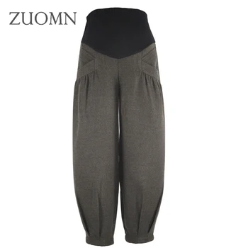 

Autumn Plus Size Bloomers Leisure Pants For pregnant Women Maternity Loose Pants Pregnancy OL Straight Pants Y805