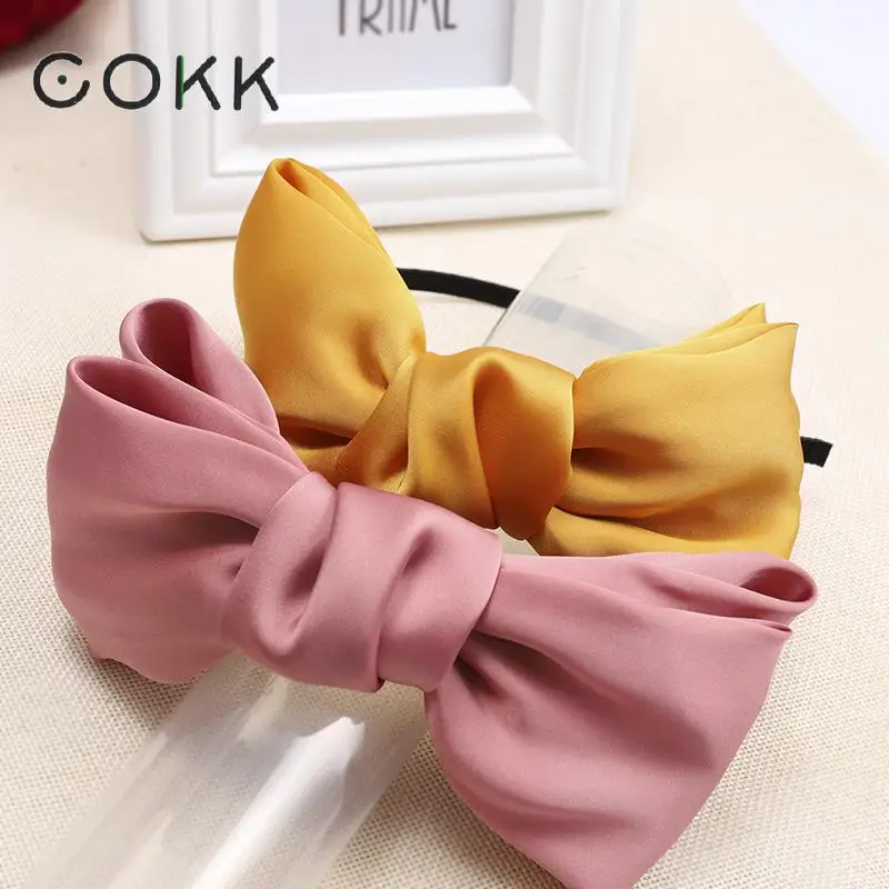 

COKK New Fashion Women Girls Knotted Big Bow Hairband Elegant Chiffon Headband Hair Band Headwear Female Hair Accessories 2019
