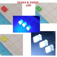 100 шт. квадратный 2x3x4 светодиодный Белый DC 3 в Прямоугольник светодиодный светильник светодиод лампа 2*3*4 мм ультра яркая лампа 2*5*7 красный зеленый синий желтый