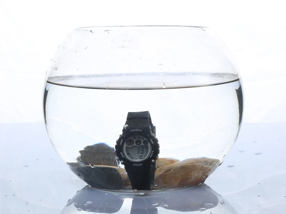 Новый модный бренд OHSEN Спортивные часы для мальчиков светодио дный LED Rubber Band Watch waterproof детские резиновые ручные часы Дети Montre Enfant