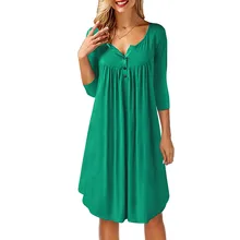 Afrodite Casa Nova Moda das Mulheres Roupas de Outono As Mulheres Se Vestem Sexy Dobras do Vestido Ocasional Vestido Solto Vestidos Sete Mangas Vestido