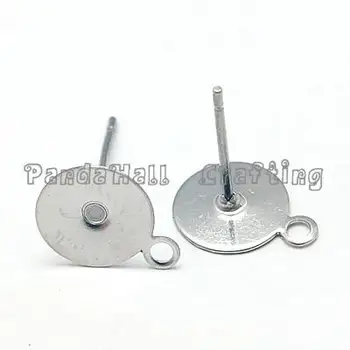 

20pcs Original Color Stainless Steel Ear Stud Components for DIY Jewelry 12.5x10mm Pin: 0.7mm Hole: 1mm