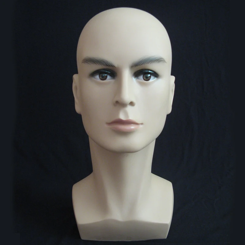 Free Shipping Male Mannequin Head For Wig Glasses Display Realistic Plastic Men Maniqui Dummy Head Manikin (1)