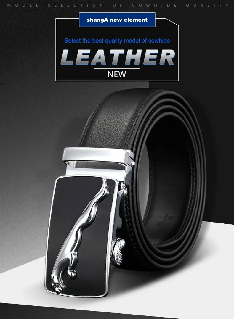 DOULILU Belts For Men Genuine Leather Cowskin Black Belt Automatic Buckle High Quality Business Male Men's Belts1 (1)