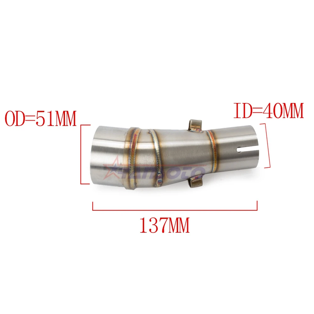 RANSOTO мотоциклетная выхлопная система без шнуровки на средней трубке глушитель для Kawasaki NINJA300 Ninja 300 250R Z300 Z250