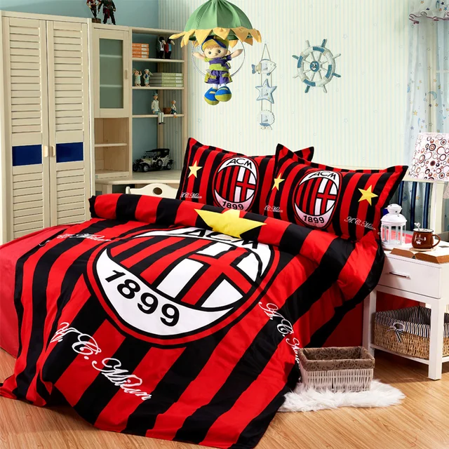 3Pcs Sport Bedding Set New Football Bedding Set Cotton Cover Bed Sheet