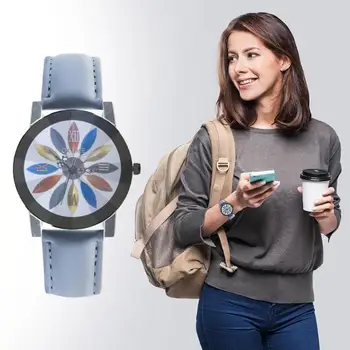 

Fashion Men Women Watches Sport Leather Strap Quartz Watch Simple Unisex Print Dial Analog Wristwatch Wristwatch Clock Gift