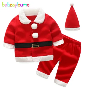 

3Piece/3-24Months/Winter New Year Christmas Newborn Clothes Suits Soft Fleece Jacket+Pants+Hats Infant Boys Clothing Sets BC1443