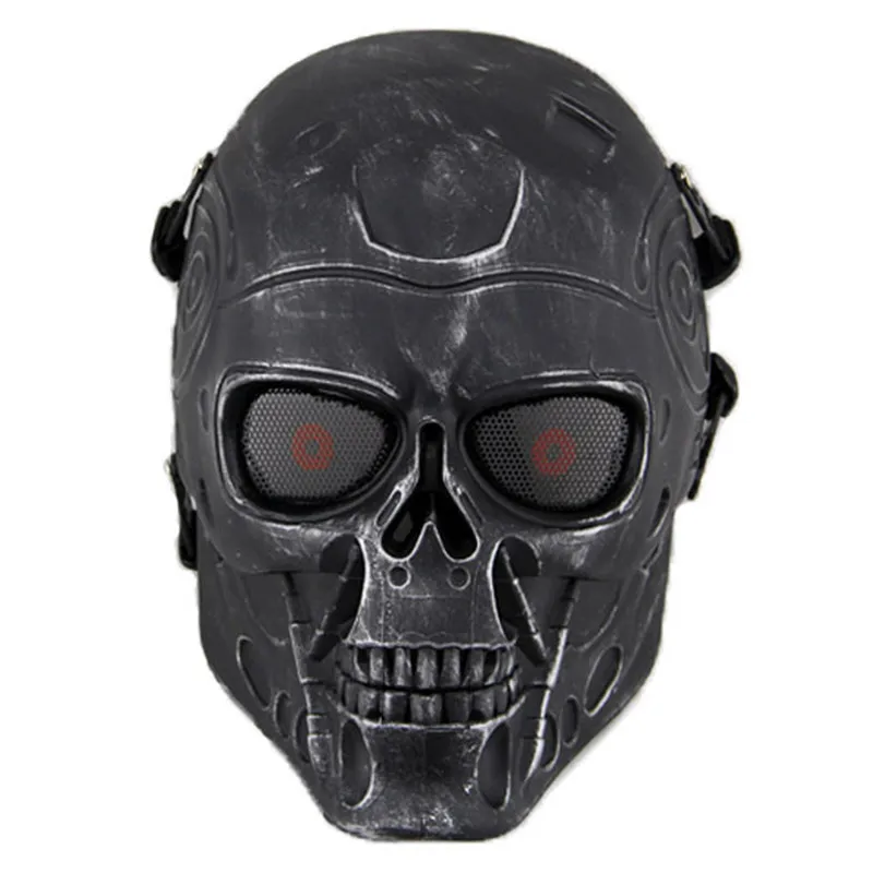 Терминатор T800 череп тактический маска Airsoft Mesh CS аксессуары для игры в войну Косплэй армия анфас маски для пейнтбола