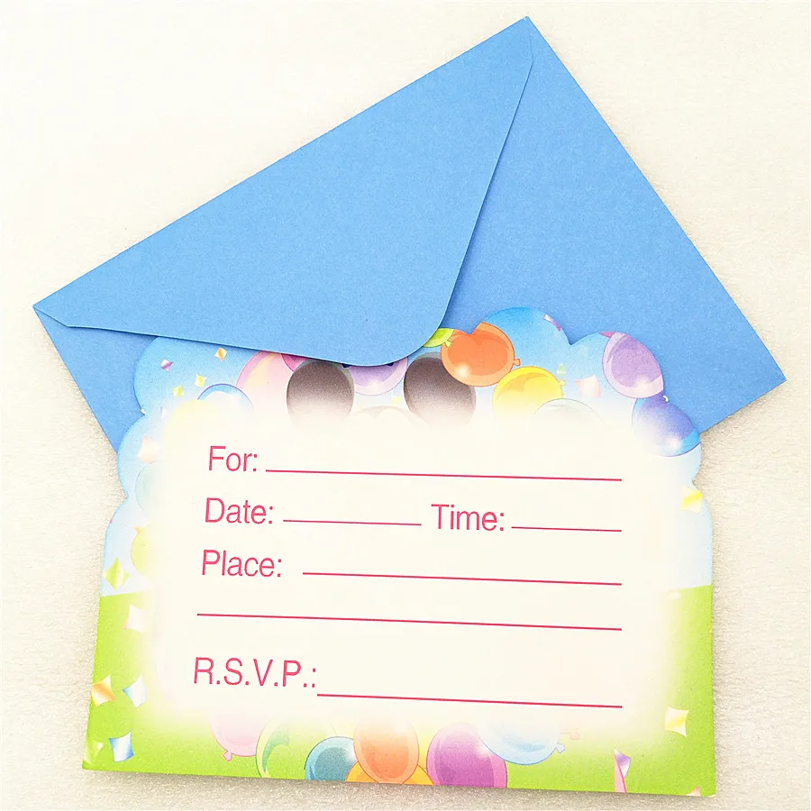  6pc Mickey Mouse Invitation Cards with Envelopes Kid Birthday Mickey Mouse Party Decoration baby sh - 32975128288