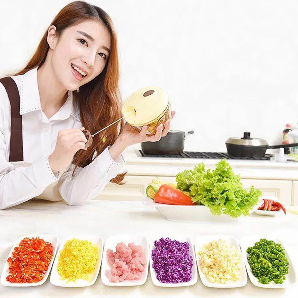 Прямая поставка ручной измельчитель еды Мини Ручной Кухонный комбайн для
