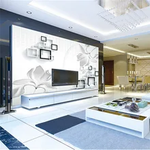 Пользовательские 3D печать DIY ткань и текстильные обои для стен матовый шелк для гостиной ТВ фоновые цветы абстрактная коробка рабочего стола