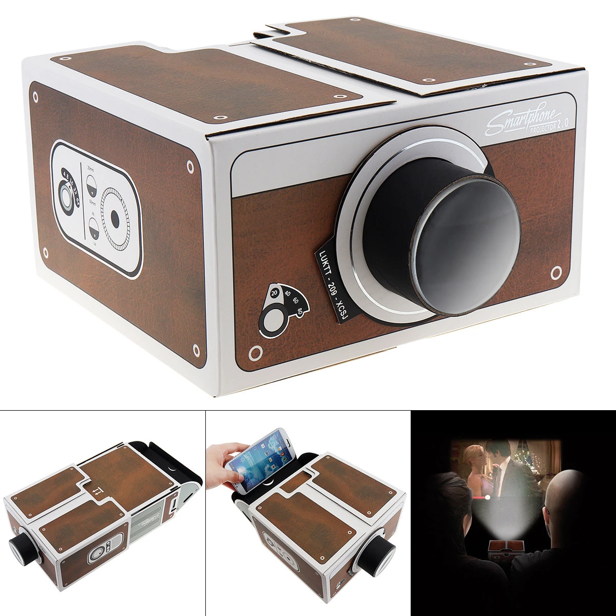 DIY 3D Cardboard Mini Projector Novelty Adjustable Mobile Cell Phone Projector Card Board Portable Cinema In A | - AliExpress