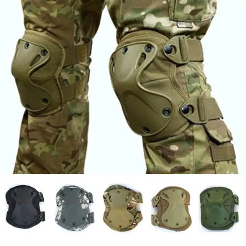 4pcs Adjustable Sports Military Tactical Knee Pads Elbow Support Solid