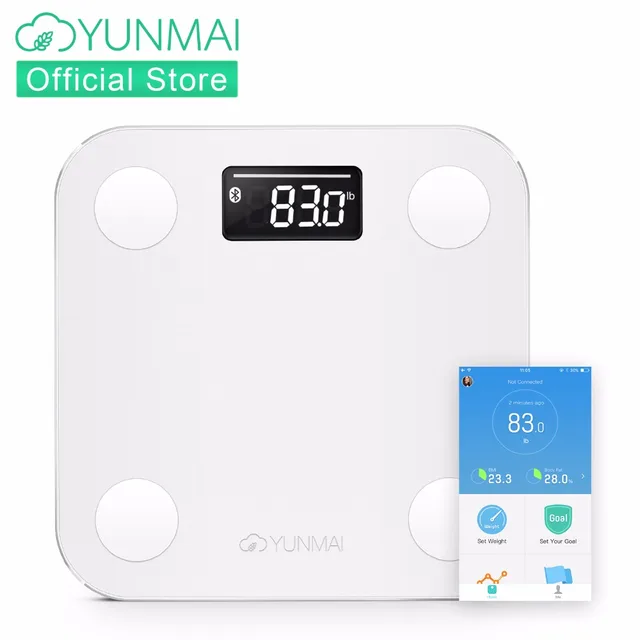 yunmai mini floor scales bluetooth body fat monitor with led display