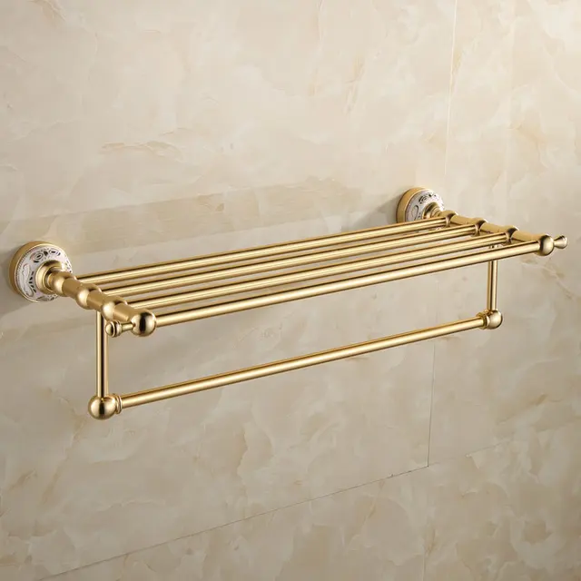 Luxury Wall Mounted Golden Towel Holder/ Gold Towel Bar/Towel Rack