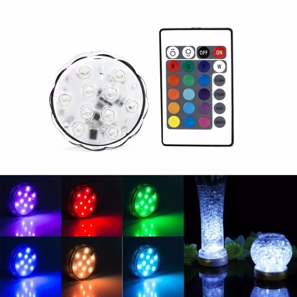 4 unids 10 leds RGB LED luz subacuática IP67 impermeable Piscina luz LED sumergible para el partido piscina estanque + Control remoto 4 unids 10 leds RGB LED luz subacuática IP67 impermeable Piscina luz LED sumergible para el partido piscina estanque + Control remoto