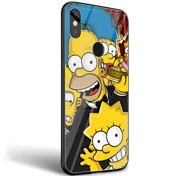 Стеклянный чехол Gerleek The Simpsons для Xiaomi Mi A1 A2 Redmi Note 8 Lite 9 5 6 7 Pro 6A 4X Pocophone