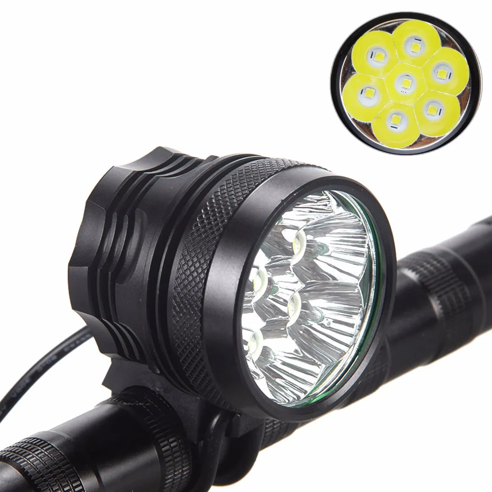 Front Bike Light 10000Lm 7x XML T6 LED Headlight 3 Modes Bicycle Lamo