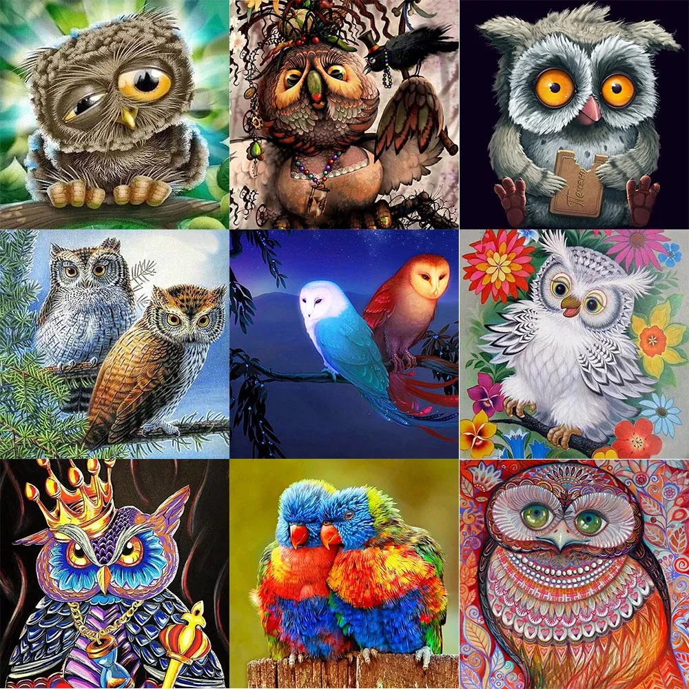 

DIY 5D Diamond Painting Magic Cute Owl Animal Full Diamond Embroidery Embroidery 5D Picture Of Rhinestone Home decoration